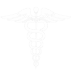 White caduceus on transparent background